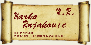 Marko Rnjaković vizit kartica